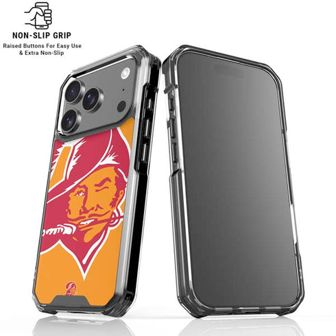NFL Tampa Bay Buccaneers Retro Logo iPhone 18 Pro Clear Case