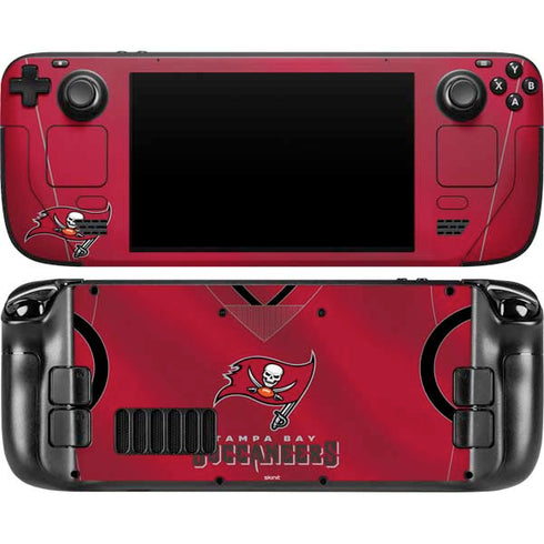 NFL Tampa Bay Buccaneers Team Jersey Steam Deck Handheld Gaming Computer OLED Skin
