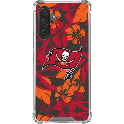 NFL Tampa Bay Buccaneers Tropical Print Galaxy A17 Clear Case
