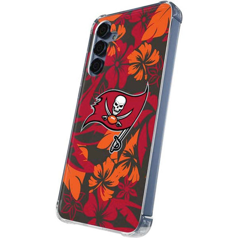 NFL Tampa Bay Buccaneers Tropical Print Galaxy A35 5G Clear Case