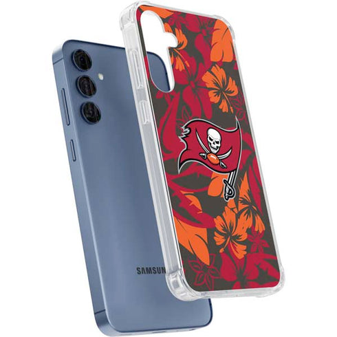 NFL Tampa Bay Buccaneers Tropical Print Galaxy A55 5G Clear Case
