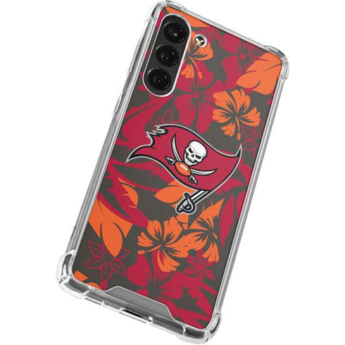NFL Tampa Bay Buccaneers Tropical Print Galaxy S24 FE Clear Case