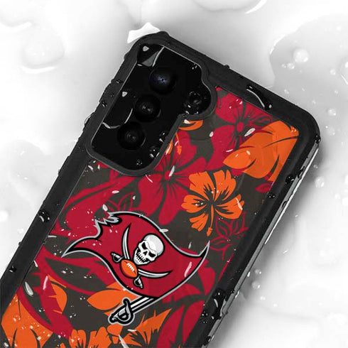 NFL Tampa Bay Buccaneers Tropical Print Galaxy S24 Plus Waterproof Case