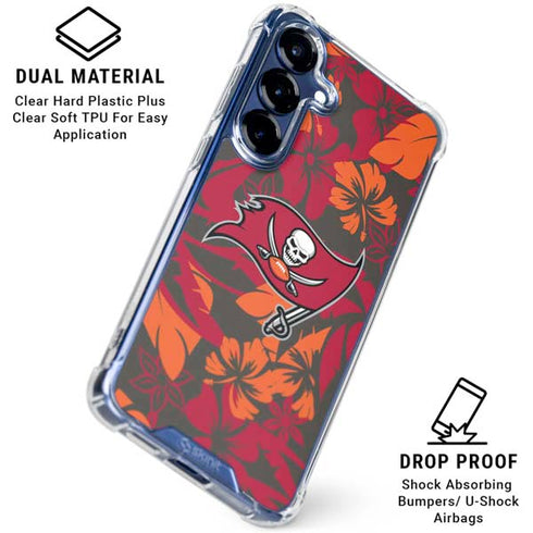 NFL Tampa Bay Buccaneers Tropical Print Galaxy S25 Clear Case