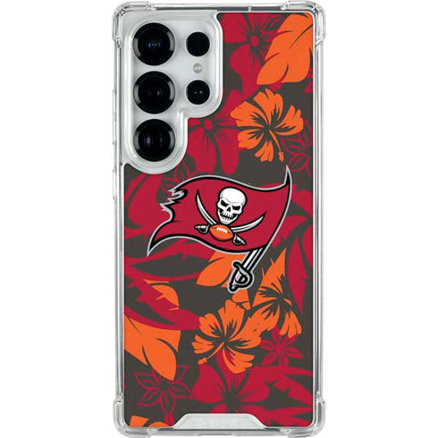 NFL Tampa Bay Buccaneers Tropical Print Galaxy S25 Ultra Clear Case