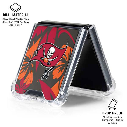 NFL Tampa Bay Buccaneers Tropical Print Galaxy Z Flip6 Clear Case