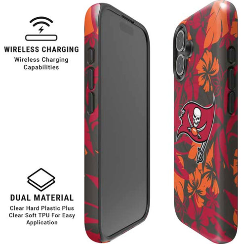 NFL Tampa Bay Buccaneers Tropical Print iPhone 16 Magsafe Impact Case