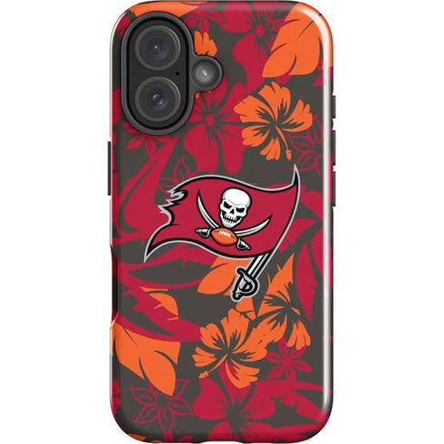 NFL Tampa Bay Buccaneers Tropical Print iPhone 16 Plus Impact Case
