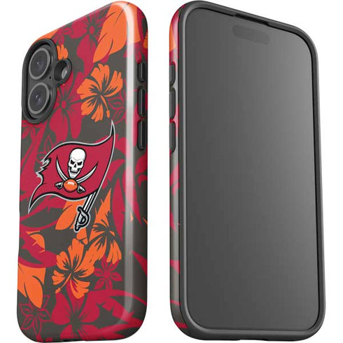 NFL Tampa Bay Buccaneers Tropical Print iPhone 16 Plus Impact Case