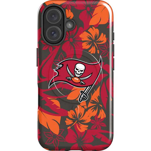 NFL Tampa Bay Buccaneers Tropical Print iPhone 16 Plus Magsafe Impact Case