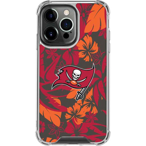 NFL Tampa Bay Buccaneers Tropical Print iPhone 16 Pro Clear Case