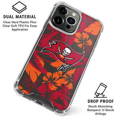 NFL Tampa Bay Buccaneers Tropical Print iPhone 16 Pro Max Clear Case