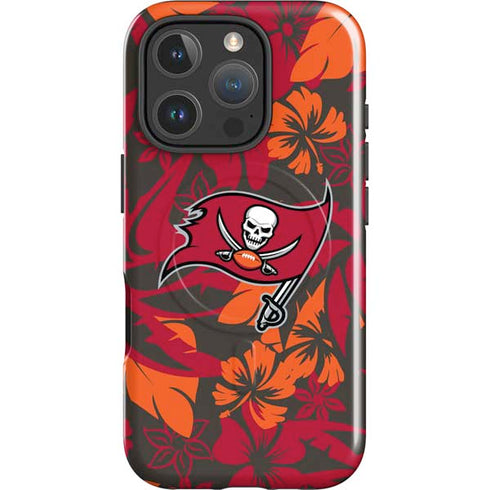 NFL Tampa Bay Buccaneers Tropical Print iPhone 16 Pro Max Magsafe Impact Case