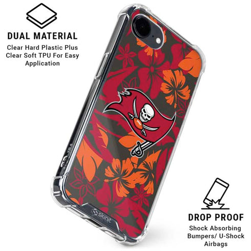 NFL Tampa Bay Buccaneers Tropical Print iPhone 16e Clear Case