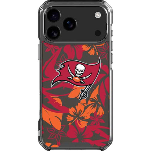 NFL Tampa Bay Buccaneers Tropical Print iPhone 18 Pro Max Clear Case