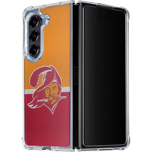 NFL Tampa Bay Buccaneers Vintage Galaxy Z Fold5 5G Clear Case