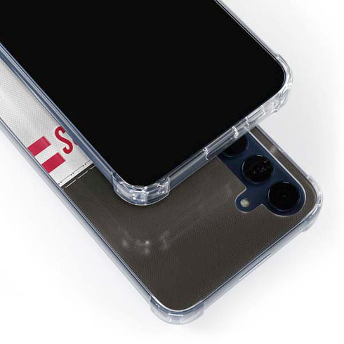 NFL Tampa Bay Buccaneers White Striped Galaxy A35 5G Clear Case