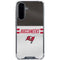 NFL Tampa Bay Buccaneers White Striped Galaxy A36 5G Clear Case