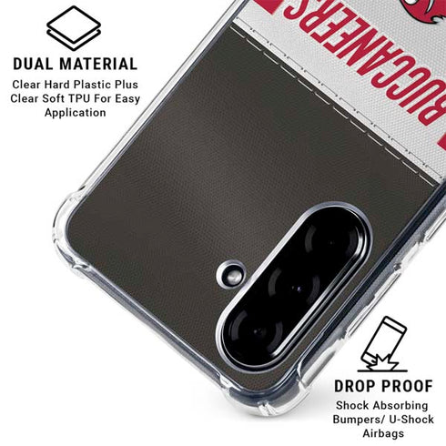 NFL Tampa Bay Buccaneers White Striped Galaxy A36 5G Clear Case
