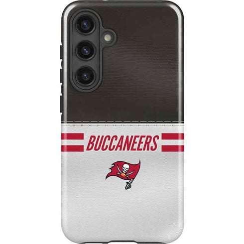 NFL Tampa Bay Buccaneers White Striped Galaxy S25 Impact Case