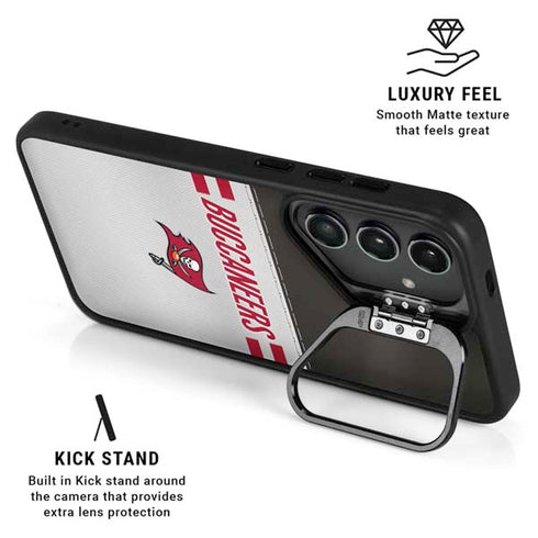 NFL Tampa Bay Buccaneers White Striped Galaxy S24 Kickstand Case