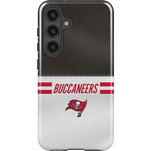 NFL Tampa Bay Buccaneers White Striped Galaxy S25 Plus Impact Case