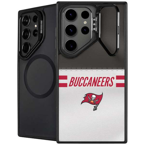 NFL Tampa Bay Buccaneers White Striped Galaxy S25 Ultra Kickstand Case
