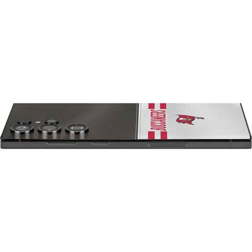 NFL Tampa Bay Buccaneers White Striped Galaxy S25 Ultra Skin