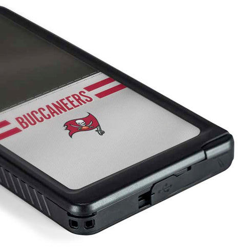 NFL Tampa Bay Buccaneers White Striped Galaxy S24 Ultra Waterproof Case