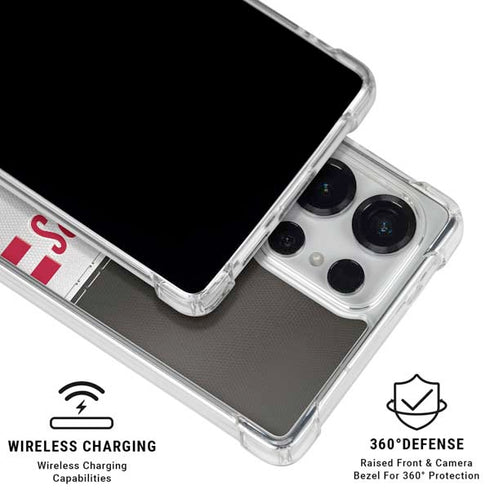 NFL Tampa Bay Buccaneers White Striped Galaxy S25 Ultra Clear Case