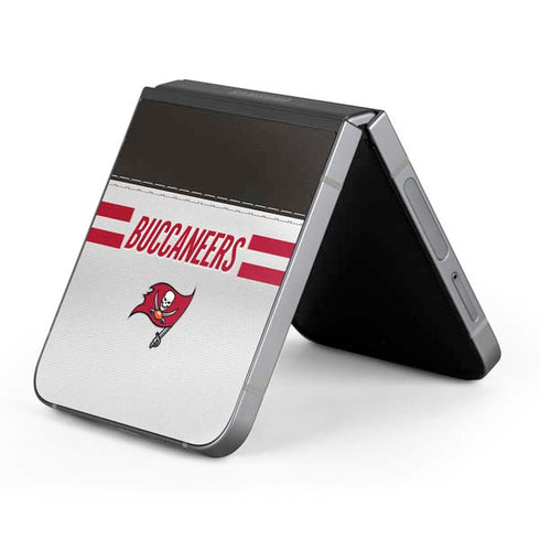 NFL Tampa Bay Buccaneers White Striped Galaxy Z Flip6 Skin