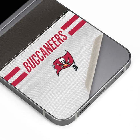 NFL Tampa Bay Buccaneers White Striped Galaxy Z Flip6 Skin
