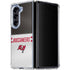 NFL Tampa Bay Buccaneers White Striped Galaxy Z Fold5 5G Clear Case