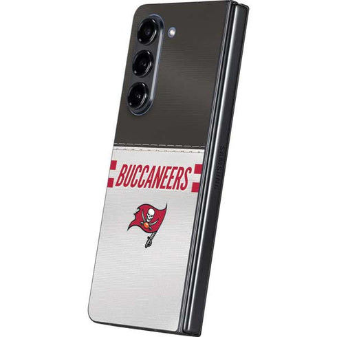 NFL Tampa Bay Buccaneers White Striped Galaxy Z Fold5 5G Skin