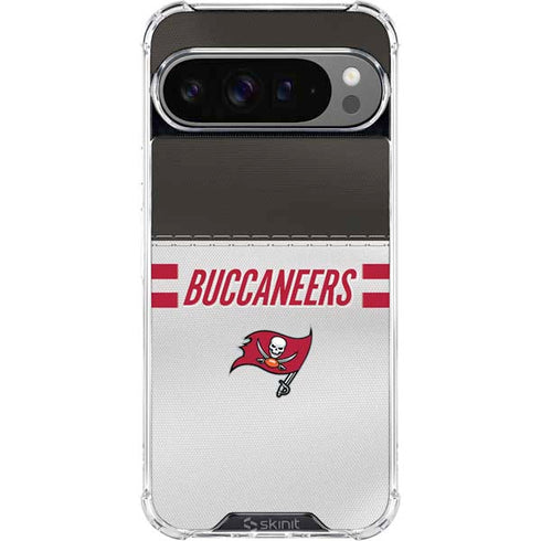 NFL Tampa Bay Buccaneers White Striped Google Pixel 10 Pro XL Clear Case