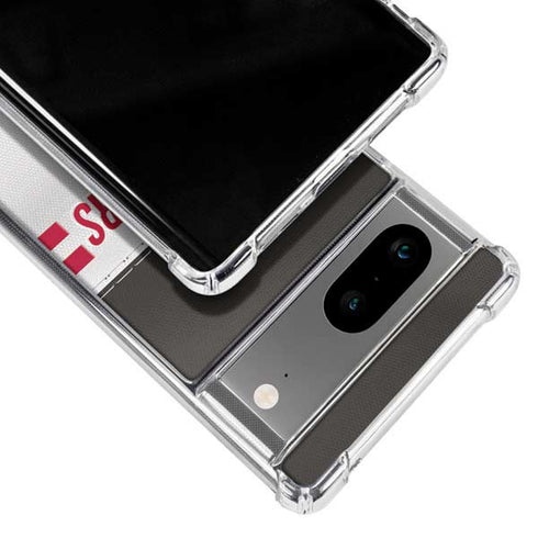 NFL Tampa Bay Buccaneers White Striped Google Pixel 8a Clear Case