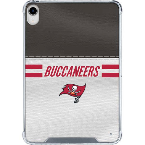 NFL Tampa Bay Buccaneers White Striped iPad 11th Gen (2025) Clear Case