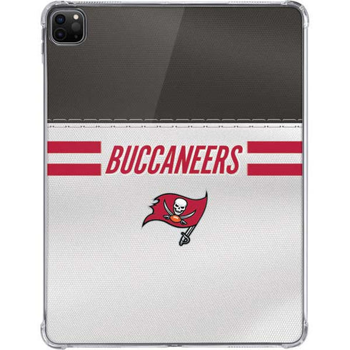 NFL Tampa Bay Buccaneers White Striped iPad Pro 11in (2024) Clear Case