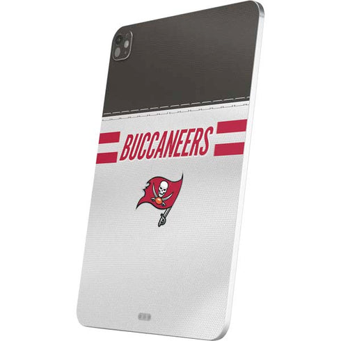 NFL Tampa Bay Buccaneers White Striped iPad Pro 13in M4 (2024) Skin