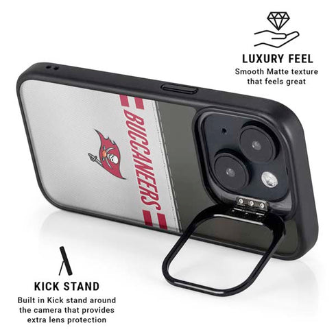 NFL Tampa Bay Buccaneers White Striped iPhone 13 Kickstand Case