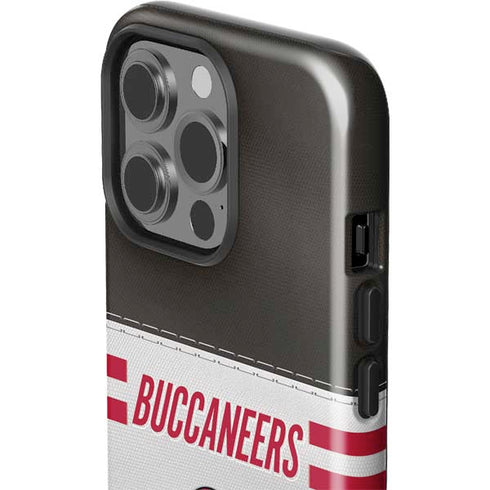 NFL Tampa Bay Buccaneers White Striped iPhone 15 Pro Impact Case