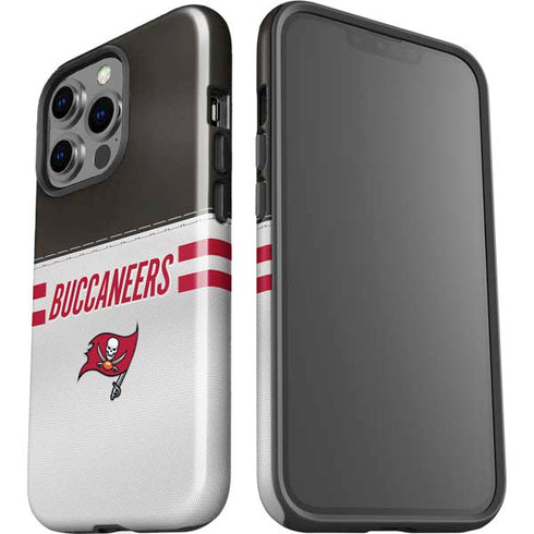 NFL Tampa Bay Buccaneers White Striped iPhone 15 Pro Impact Case