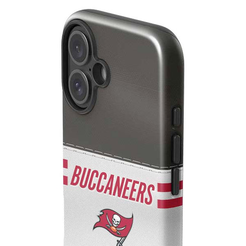 NFL Tampa Bay Buccaneers White Striped iPhone 16 Impact Case