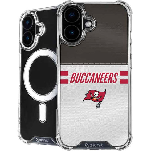 NFL Tampa Bay Buccaneers White Striped iPhone 16 MagSafe Case