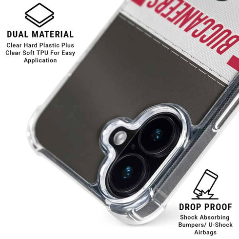 NFL Tampa Bay Buccaneers White Striped iPhone 16 MagSafe Case