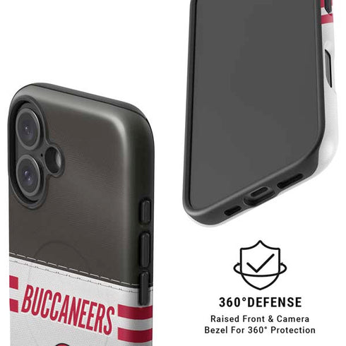 NFL Tampa Bay Buccaneers White Striped iPhone 16 Magsafe Impact Case