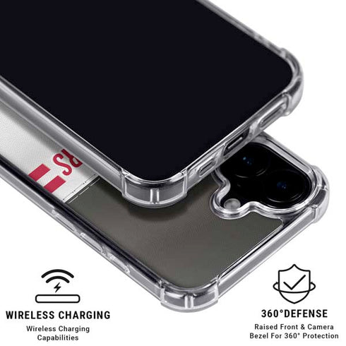 NFL Tampa Bay Buccaneers White Striped iPhone 16 Plus Clear Case