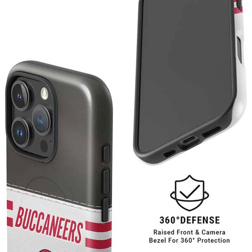 NFL Tampa Bay Buccaneers White Striped iPhone 16 Pro Magsafe Impact Case
