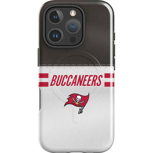 NFL Tampa Bay Buccaneers White Striped iPhone 16 Pro Max Magsafe Impact Case