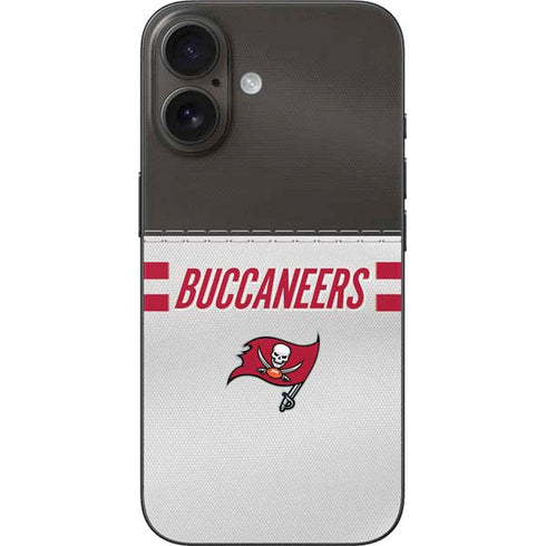 NFL Tampa Bay Buccaneers White Striped iPhone 16 Skin